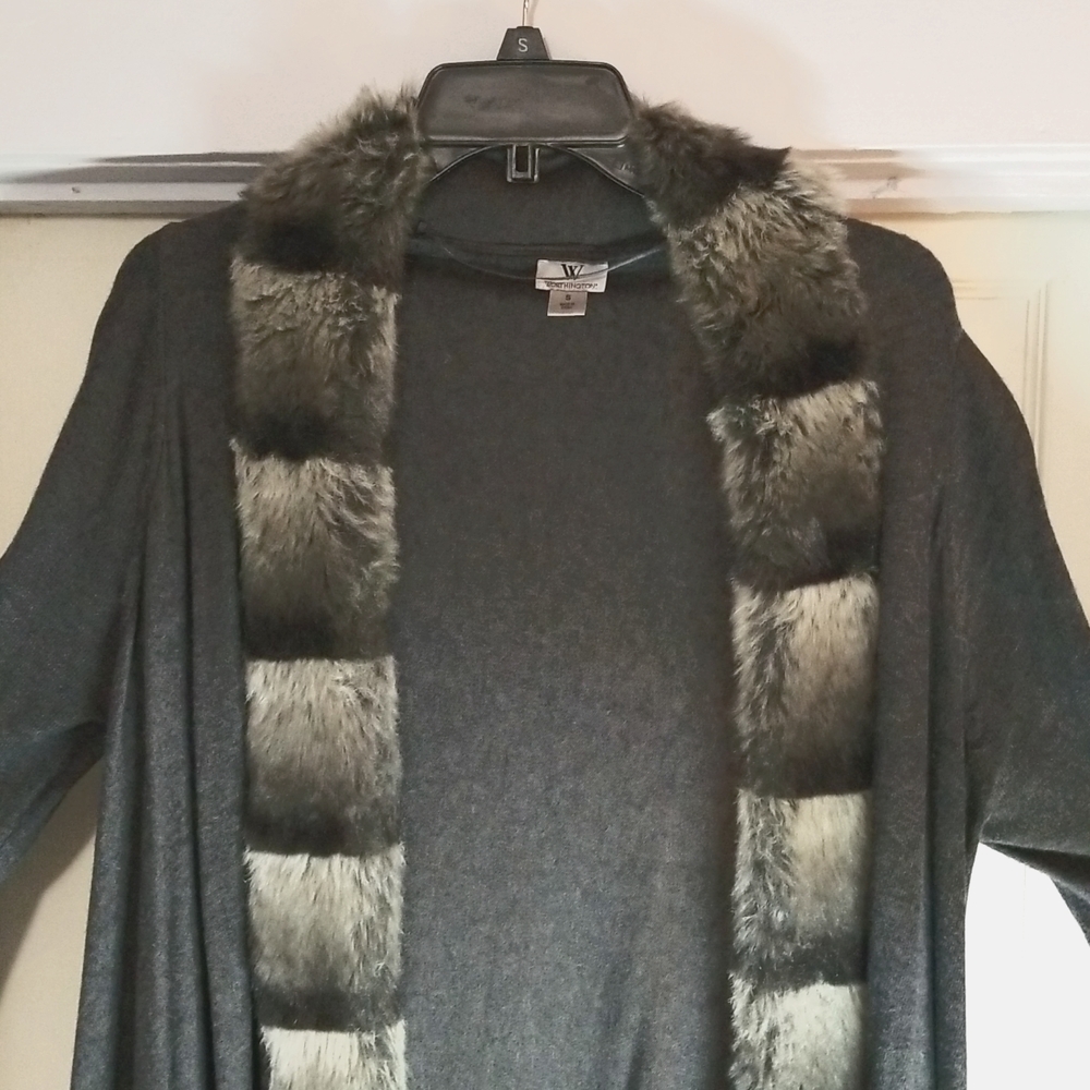 Fur collar duster